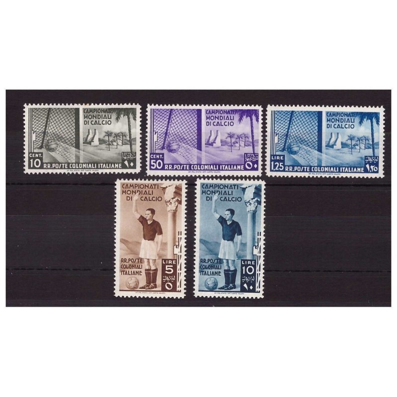 COLONIE 1934 - EMISSIONI GENERALI  MONDIALI DI CALCIO PO  SERIE  NUOVA ** MNH