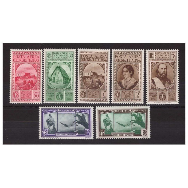 COLONIE 1932 - EMISSIONI GENERALI  GARIBALDI  PA    SERIE  NUOVA ** MNH