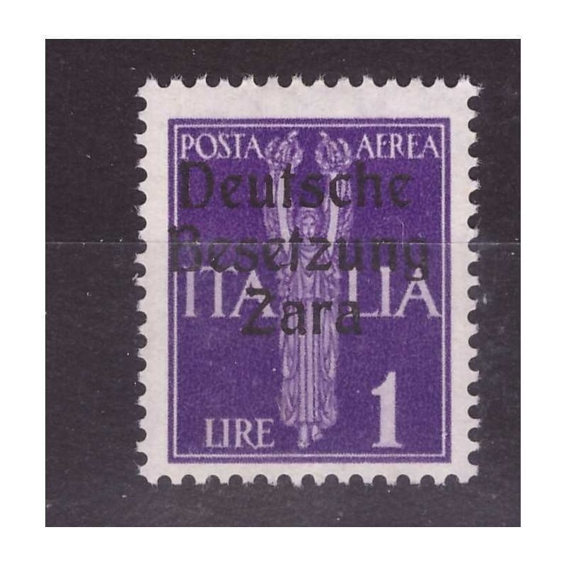 ZARA 1943 POSTA AEREA - LIRE 1 - PRIMO TIPO NUOVO **