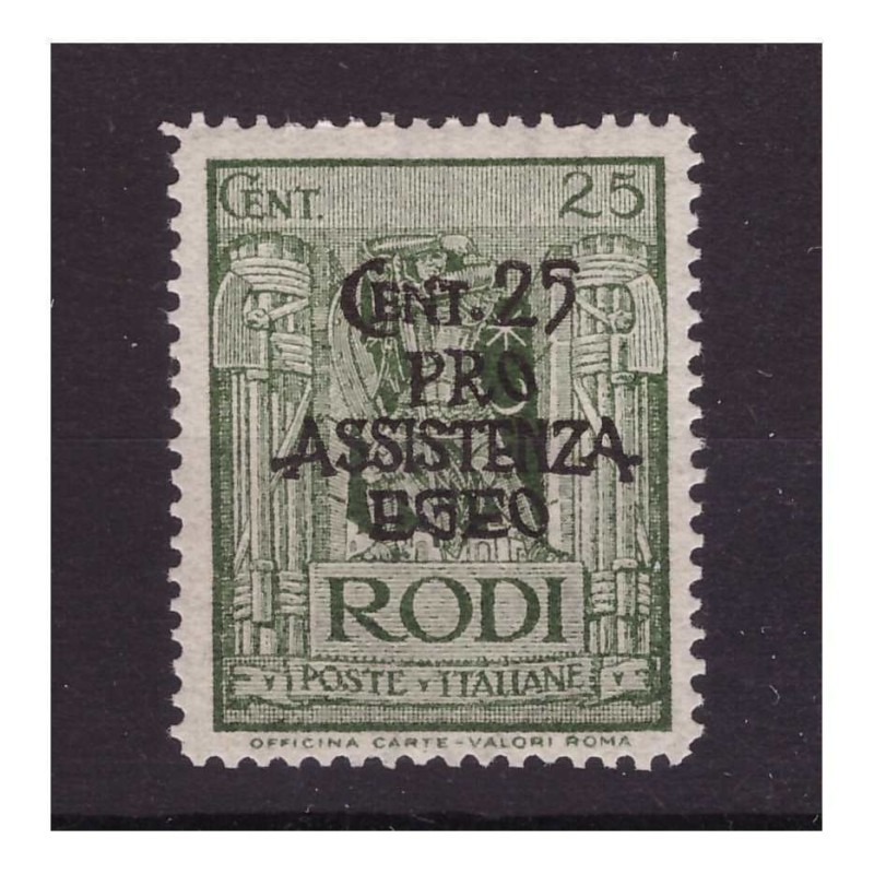 ISOLE EGEO  1943 -  PRO ASSISTENZA EGEO  Centesimi  25   NUOVO **